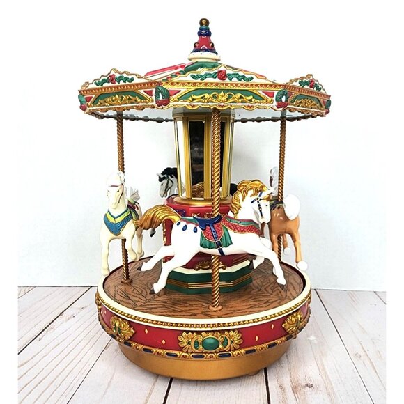 Mr. Christmas Holiday Carousel Merry Go Round Works 1996 No Box